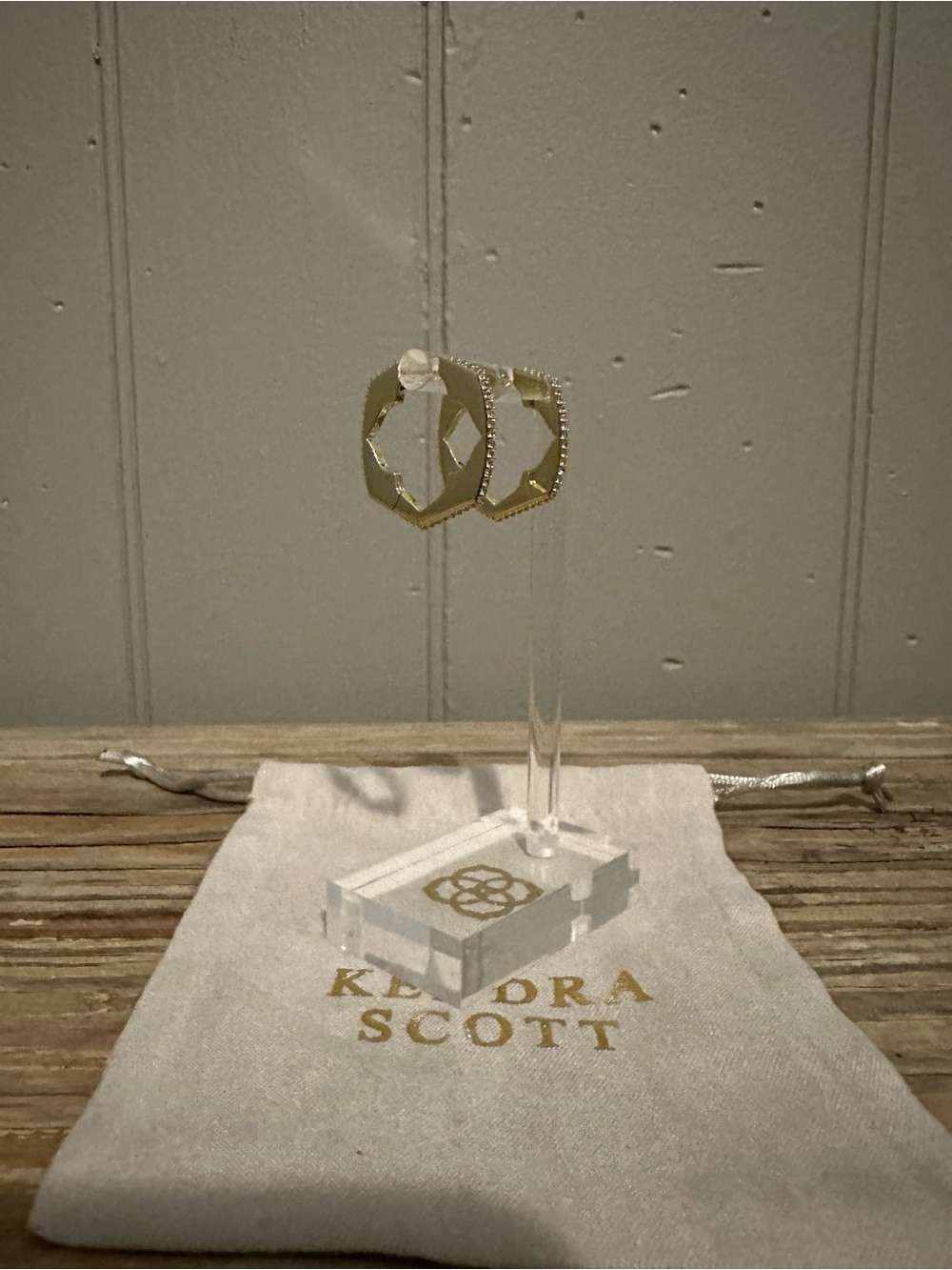 Kendra Scott Gold Octagon Edge Hoop Earrings